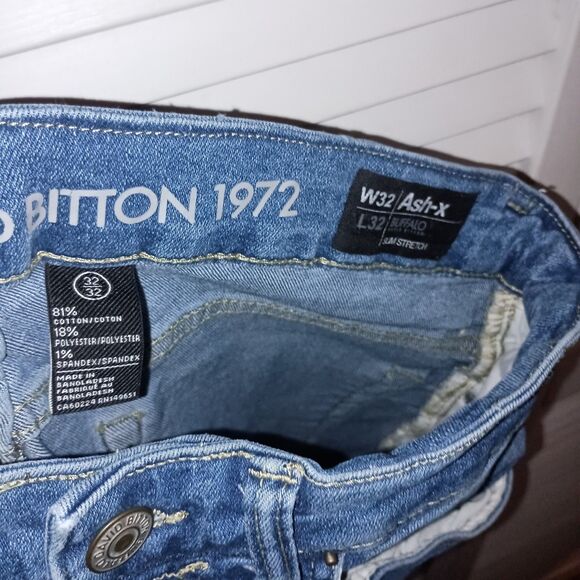 Buffalo David Button Men's Jeans Size 32x32 Ash-X Distressed Skinny Leg - Picture 7 of 7